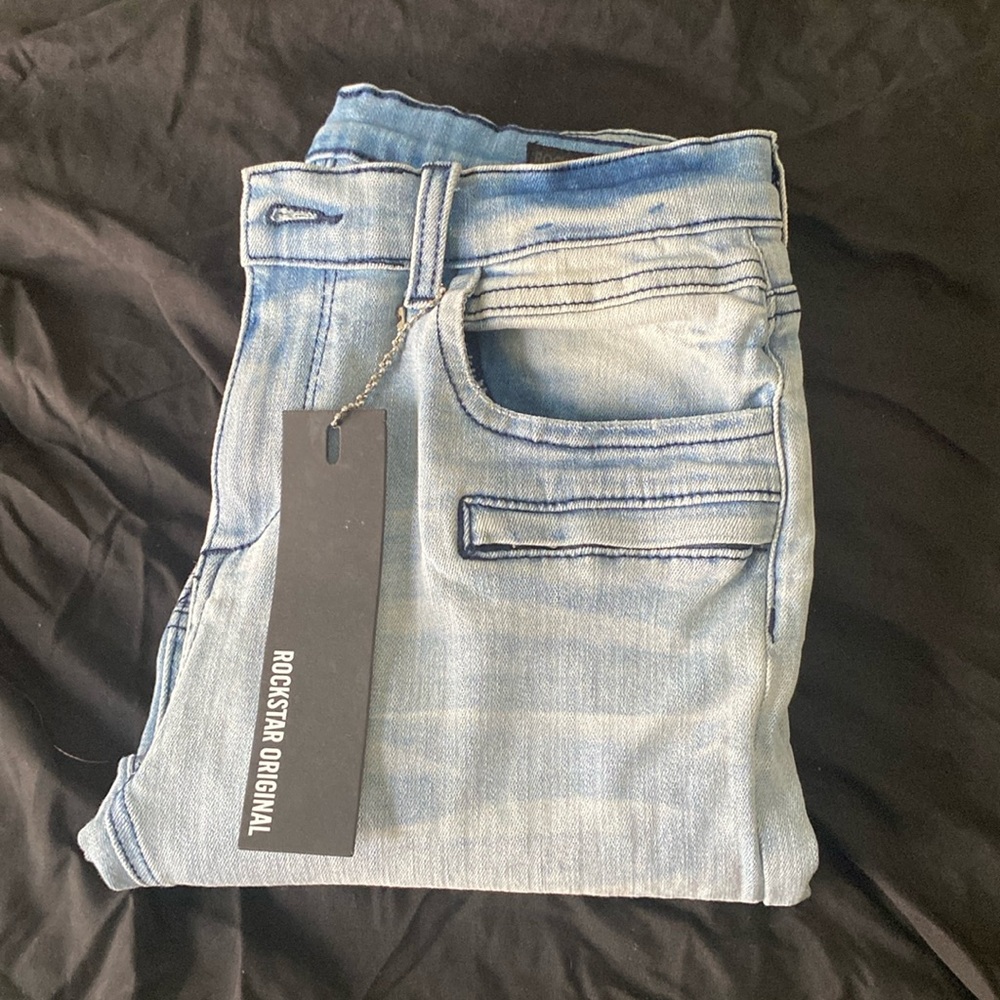 I’m selling rockstar boy dag biker jean- light wash